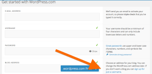 screenshot - wordpress register for just a username